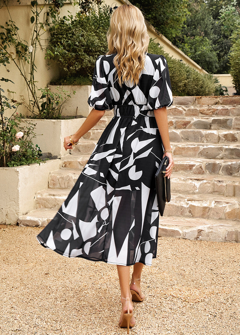 RUBY | Robe mi-longue fleurie flatteuse