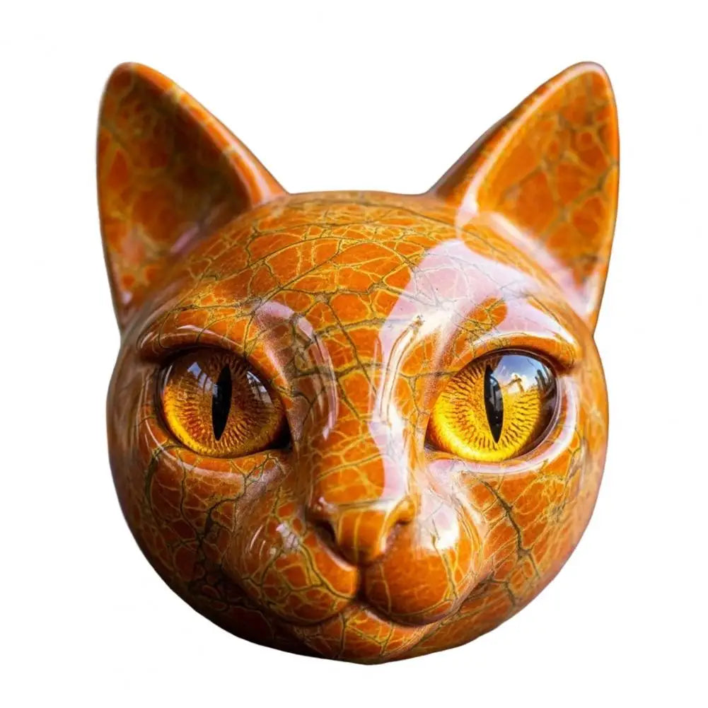 Room Embellishment Finish Home Decor Elegant Black Cat Stone Sculpture with Amber Eyes Hand-carved Luxury Home for Cat for Room
