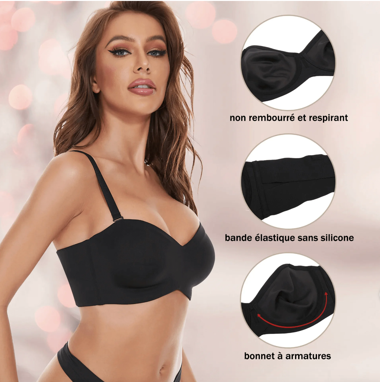 SONIA | Soutien-gorge bandeau antidérapant et convertible 1+1 GRATUIT
