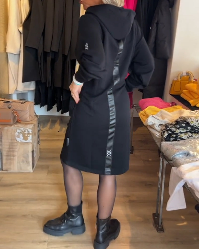 COLETTE | Robe à capuche unie avec poches