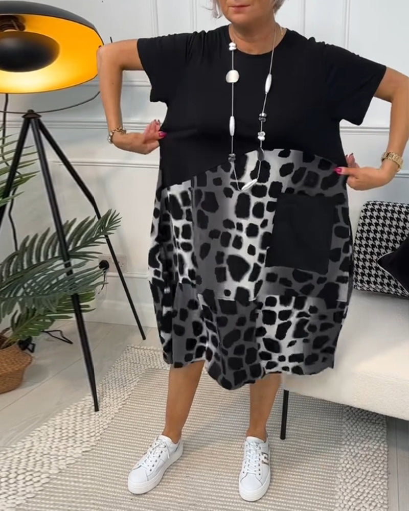 HELENE | Robe imprimée col rond