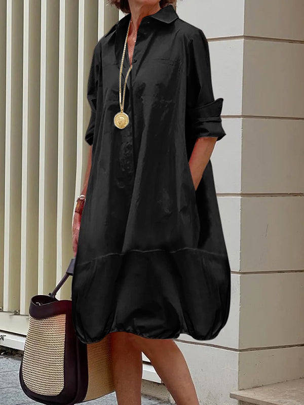 SYLVIE | Robe chemise à manches longues