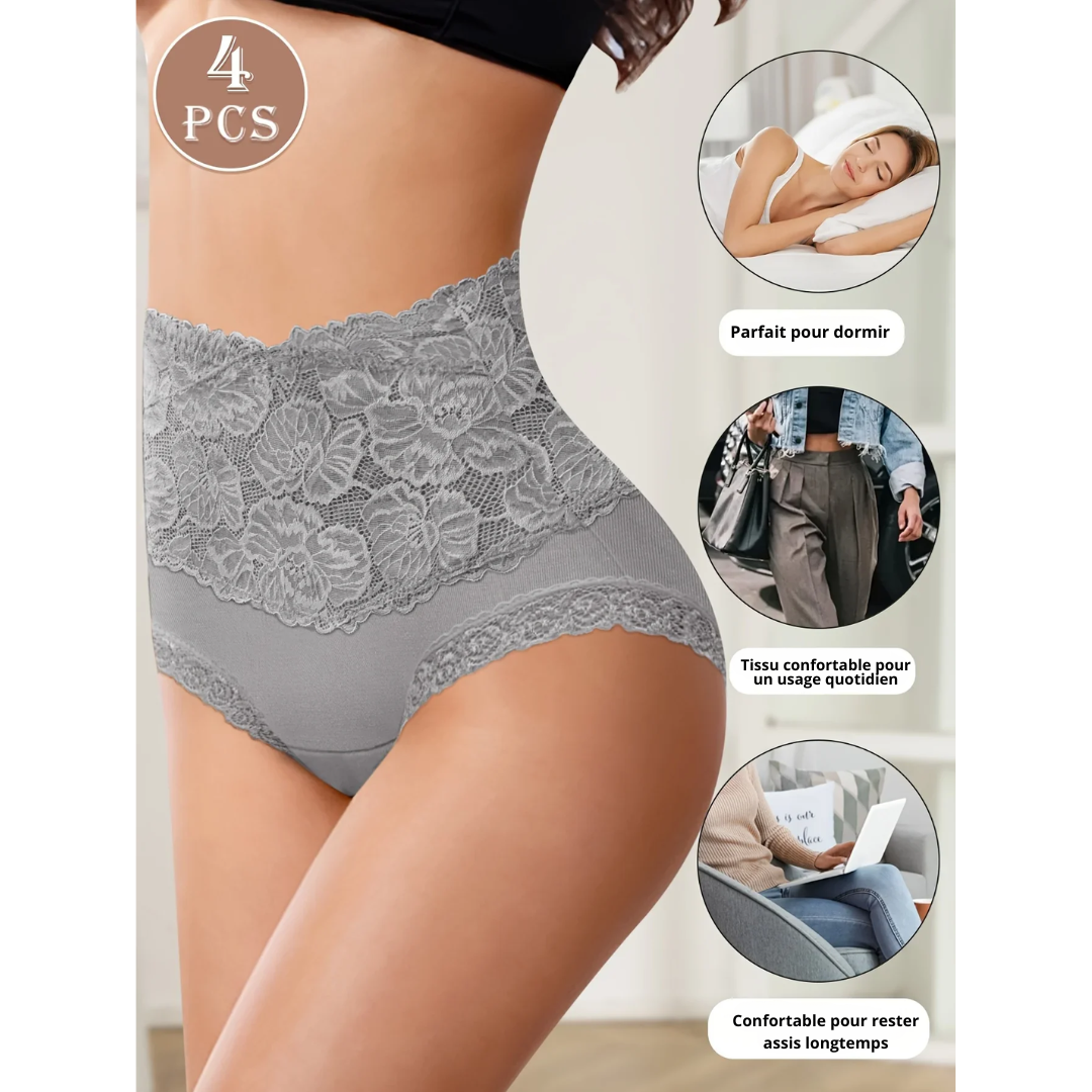 CHANTAL | Lot de 4 culottes haute taille gainantes