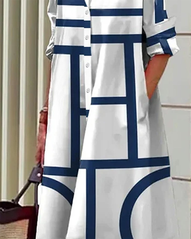 CLAIRE | Robe avec poches et motif géométrique