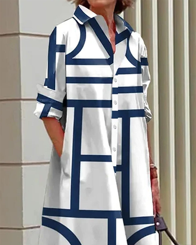 CLAIRE | Robe avec poches et motif géométrique