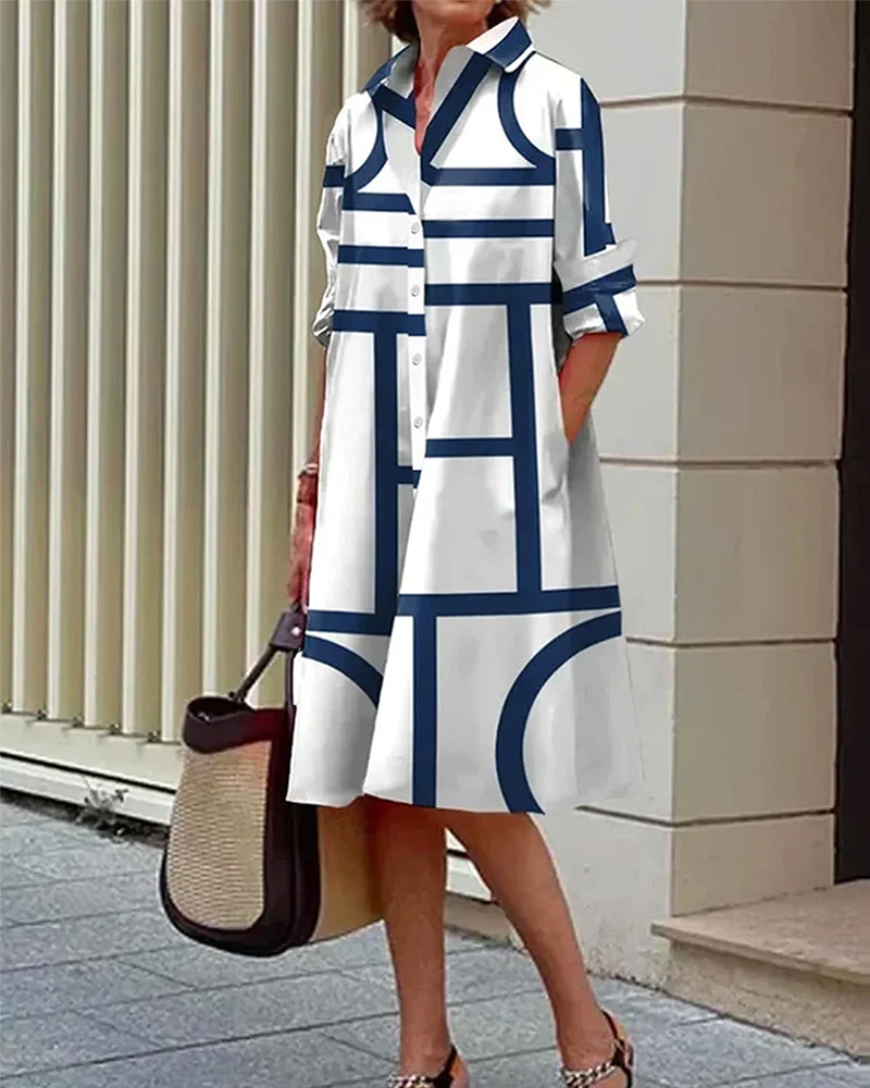 CLAIRE | Robe avec poches et motif géométrique