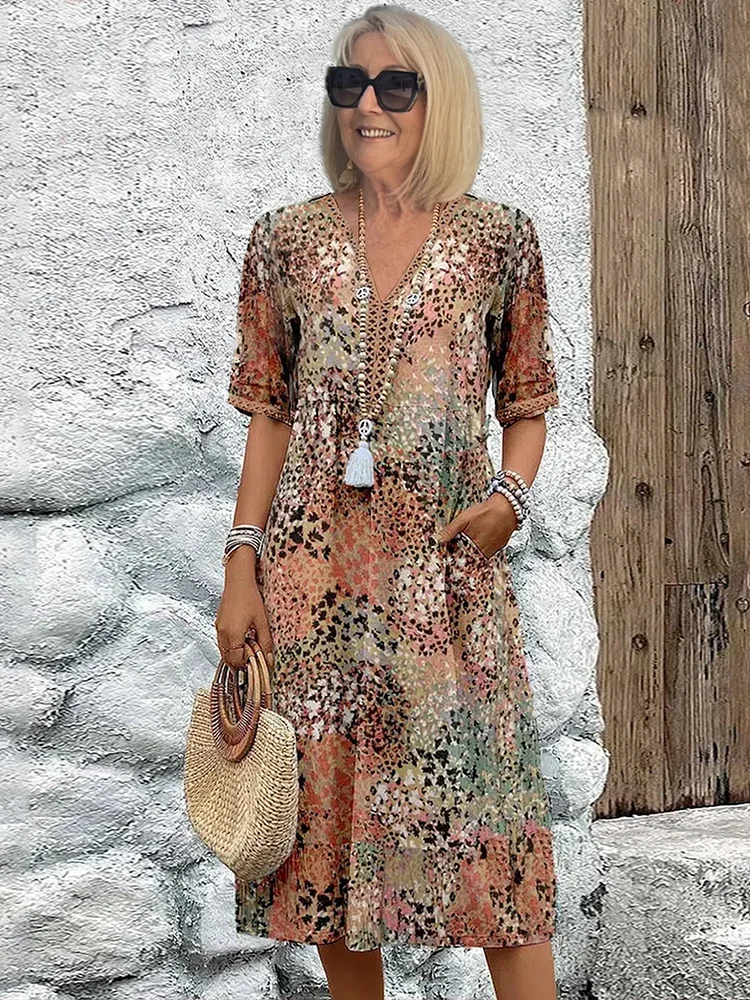 GLAVIRIS | Robe Midi Flatteuse pour une Élégance Insulaire Sans Effort