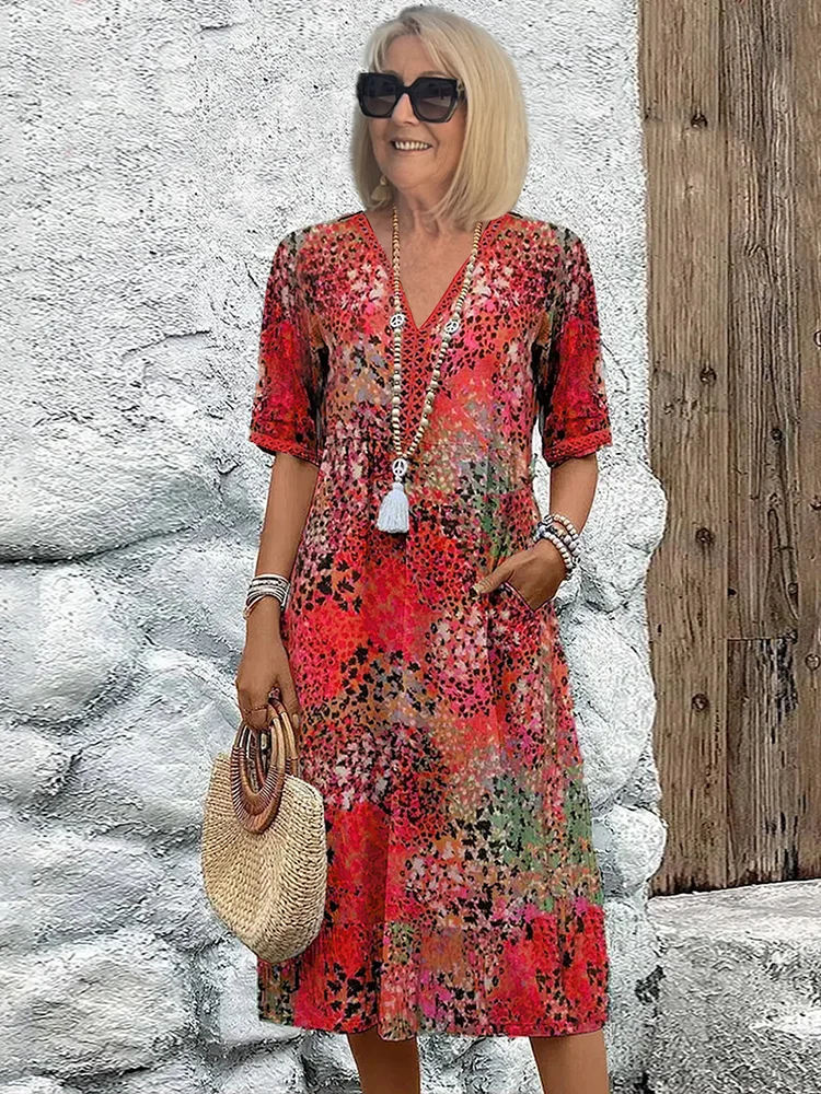 GLAVIRIS | Robe Midi Flatteuse pour une Élégance Insulaire Sans Effort