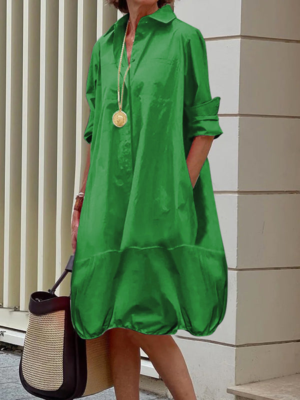 SYLVIE | Robe chemise à manches longues