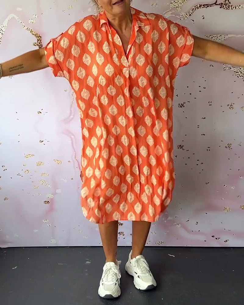 CIANO | Robe d'Été Ample avec Col Revers et Manches Courtes