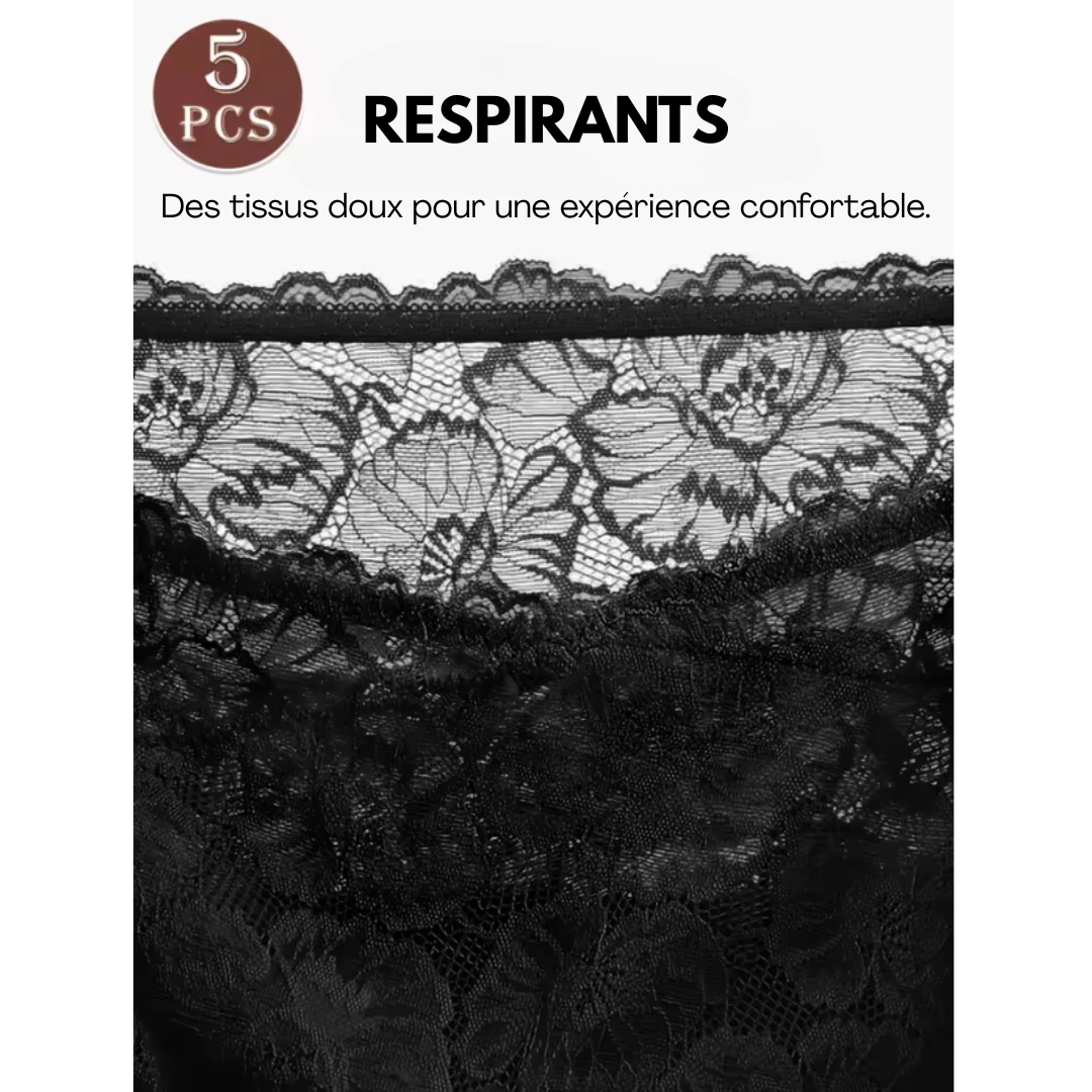 ALINE | Lot de 5 culottes haute taille gainantes