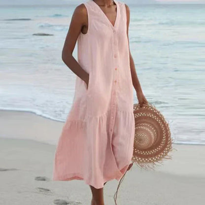 Rocio™ | Robe sans manches à décolleté en V