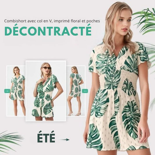 NORA | Combishort à imprimé floral