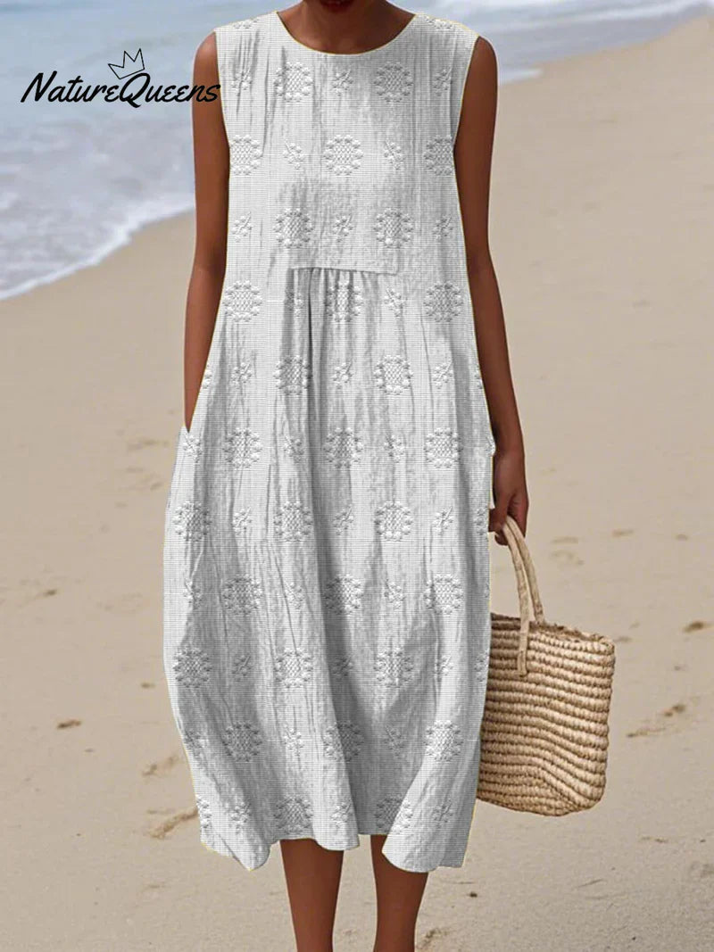 Élodie | Robe Sans Manches Brodée