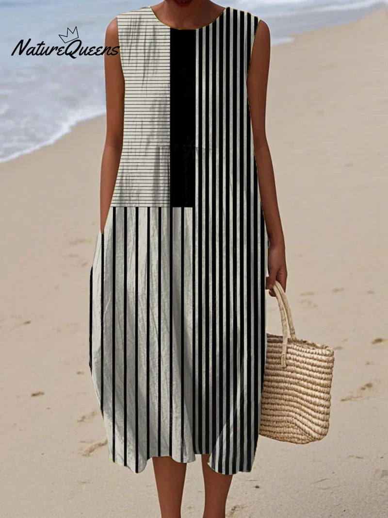 Elise | Robe Lignes Monochromes