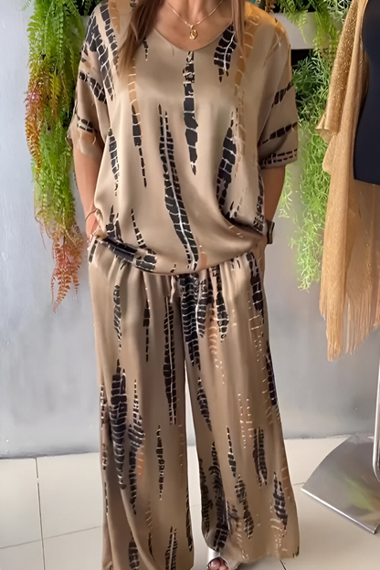 SYLVIE™ | Costume décontracté deux pièces à col rond