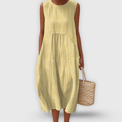 Roos™ | Élégante robe sans manches en coton avec poches