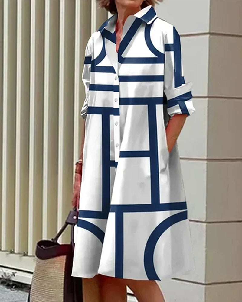 CLAIRE | Robe avec poches et motif géométrique