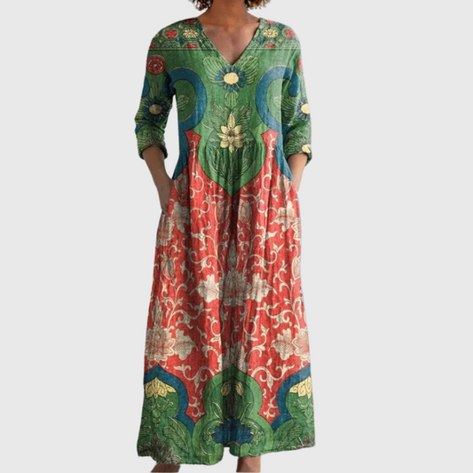 CAROLE | Robe fleurie vintage élégante