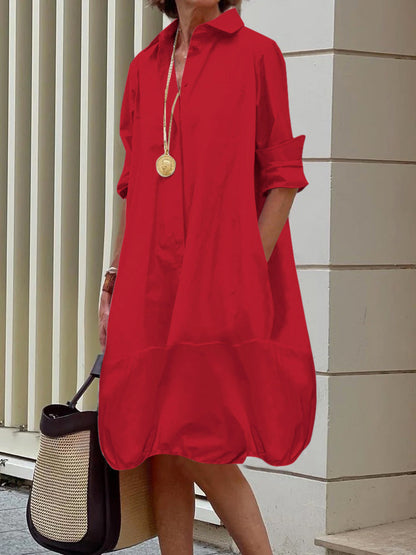 SYLVIE | Robe chemise à manches longues