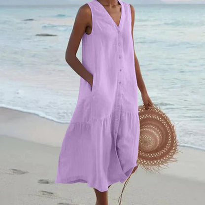 Rocio™ | Robe sans manches à décolleté en V