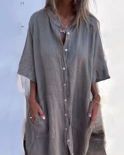 Lotte™ | Robe chemise décontractée Ibiza à longueur cheville