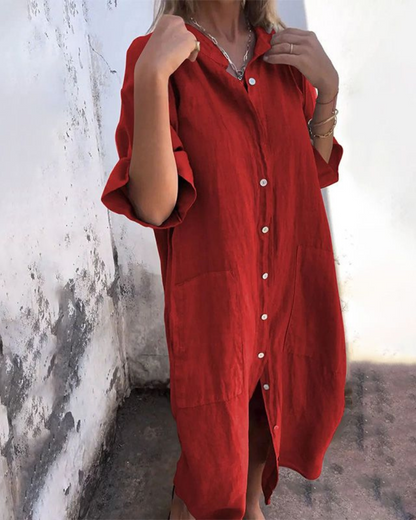 Lotte™ | Robe chemise décontractée Ibiza à longueur cheville