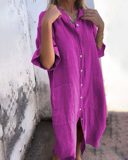 Lotte™ | Robe chemise décontractée Ibiza à longueur cheville