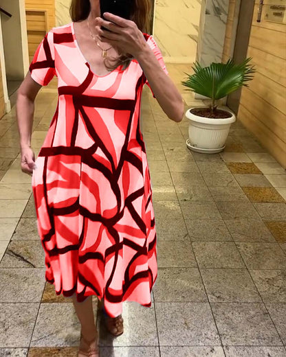 JOHANE | Robe à imprimé géométrique