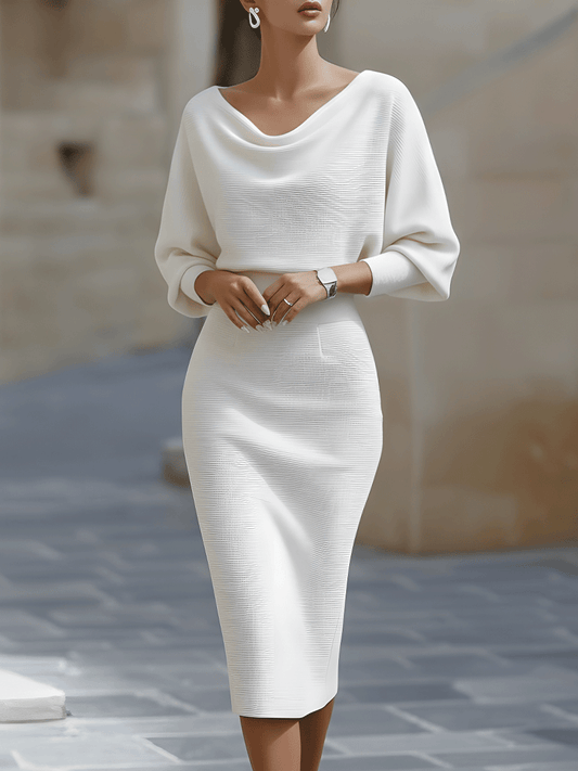 Olivia | Elegant Draped Midi Dress