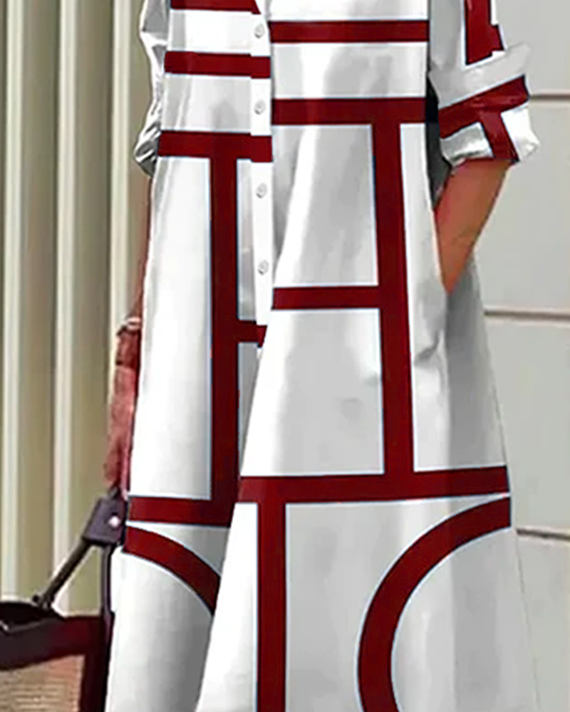CLAIRE | Robe avec poches et motif géométrique