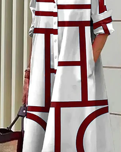 CLAIRE | Robe avec poches et motif géométrique