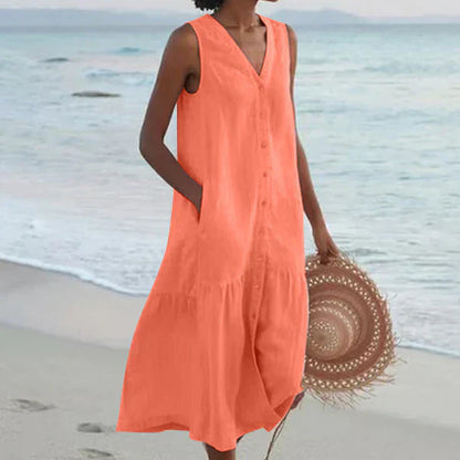 Rocio™ | Robe sans manches à décolleté en V