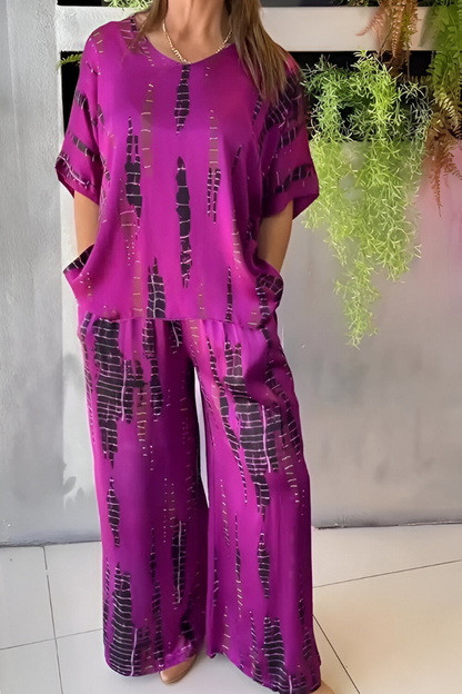 SYLVIE™ | Costume décontracté deux pièces à col rond