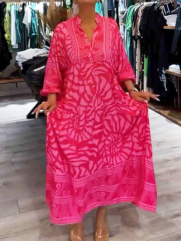 ILONA | Robe à col en V avec imprimé