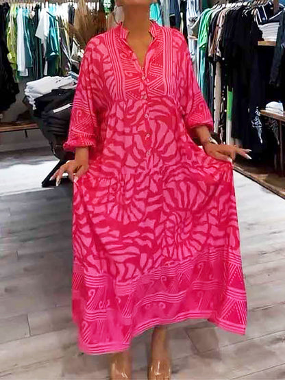 ILONA | Robe à col en V avec imprimé