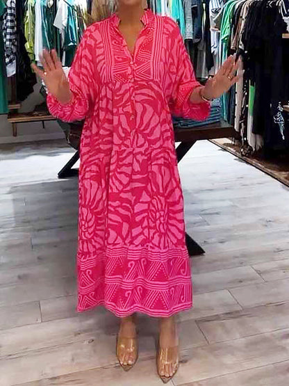 ILONA | Robe à col en V avec imprimé