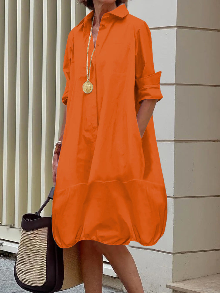 SYLVIE | Robe chemise à manches longues