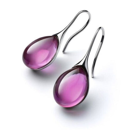 Boucles d'Oreilles en Cristal d'Or et d'Argent