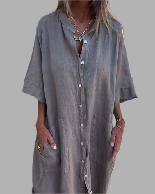 Lotte™ | Robe chemise décontractée Ibiza à longueur cheville
