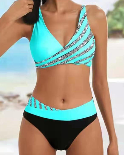 Mona - Bikini Imprimé en Teintes Chaudes