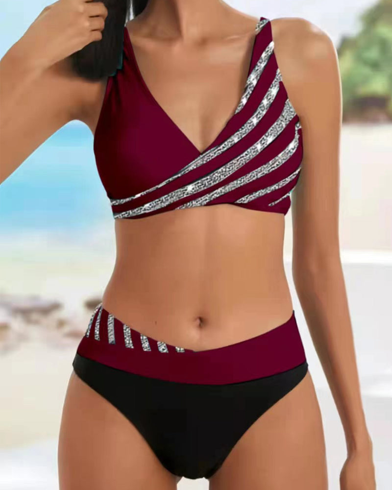 Mona - Bikini Imprimé en Teintes Chaudes