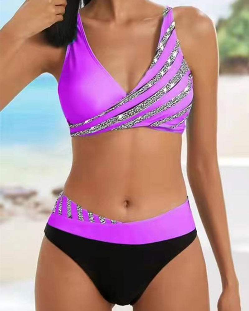 Mona - Bikini Imprimé en Teintes Chaudes