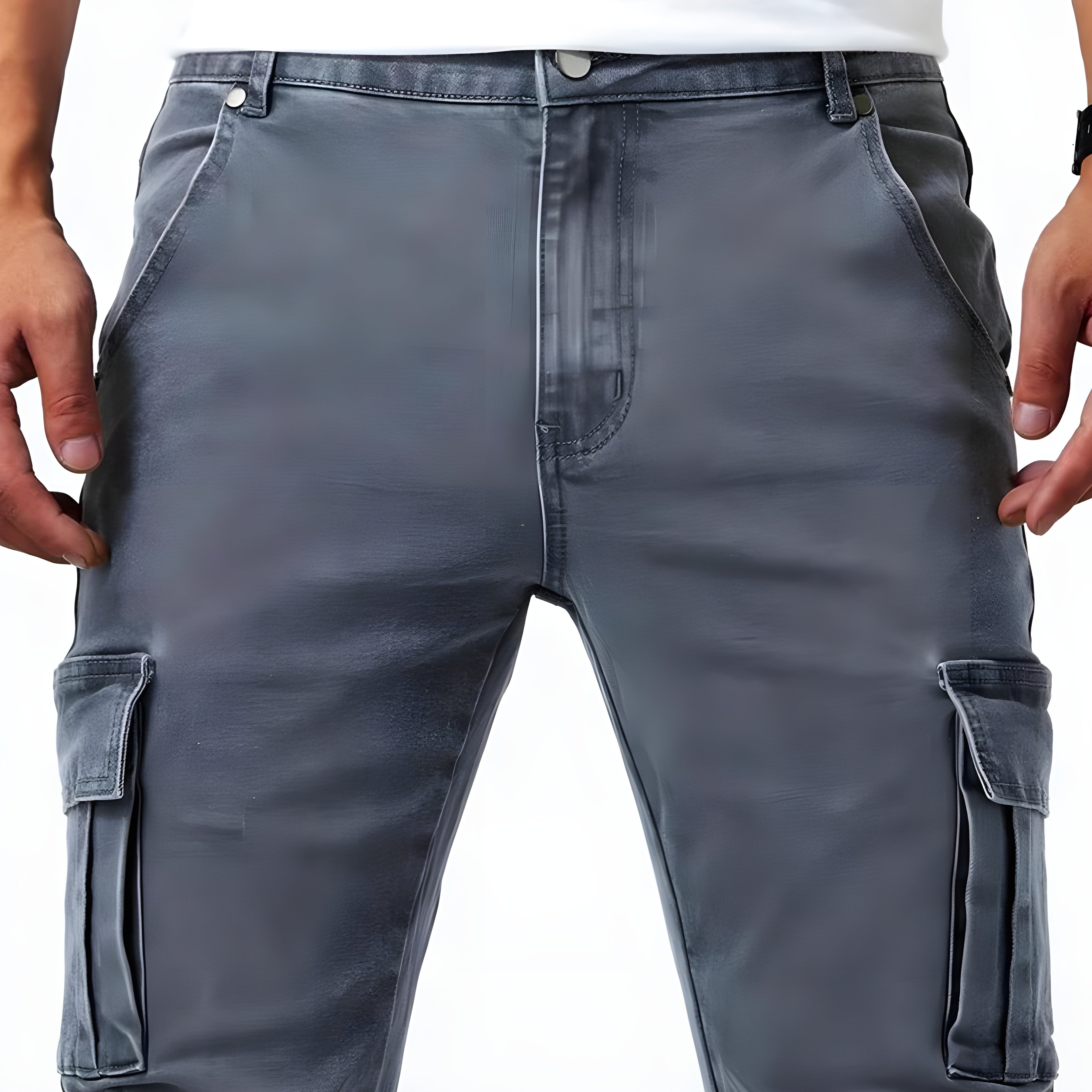 Adam | Pantalons cargo en denim élastique