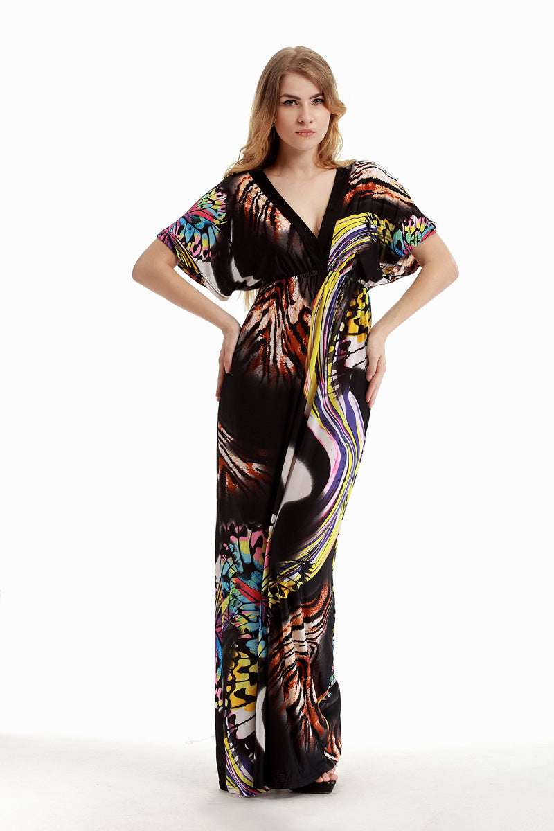 ELLA | Robe longue papillon flatteuse pour le ventre