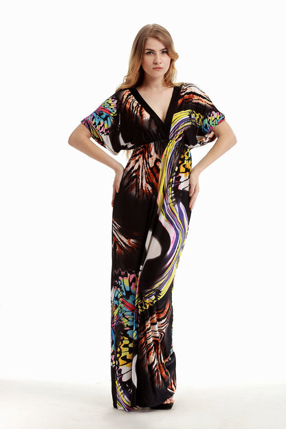 ELLA | Robe longue papillon flatteuse pour le ventre