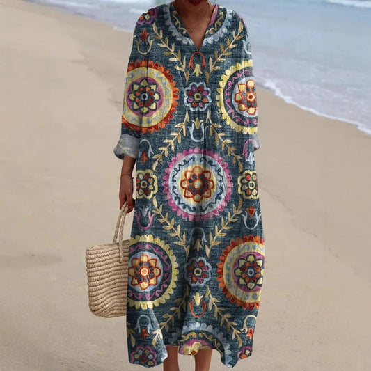 Soraya | Robe Bohème à Imprimé Ethnique