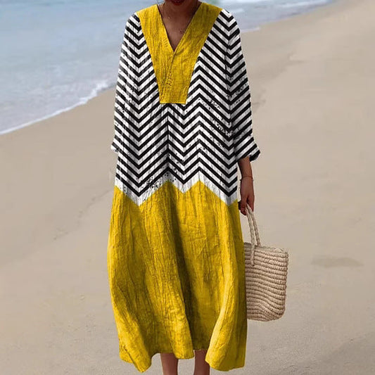 Yasmina | Robe Zigzag Contrastée