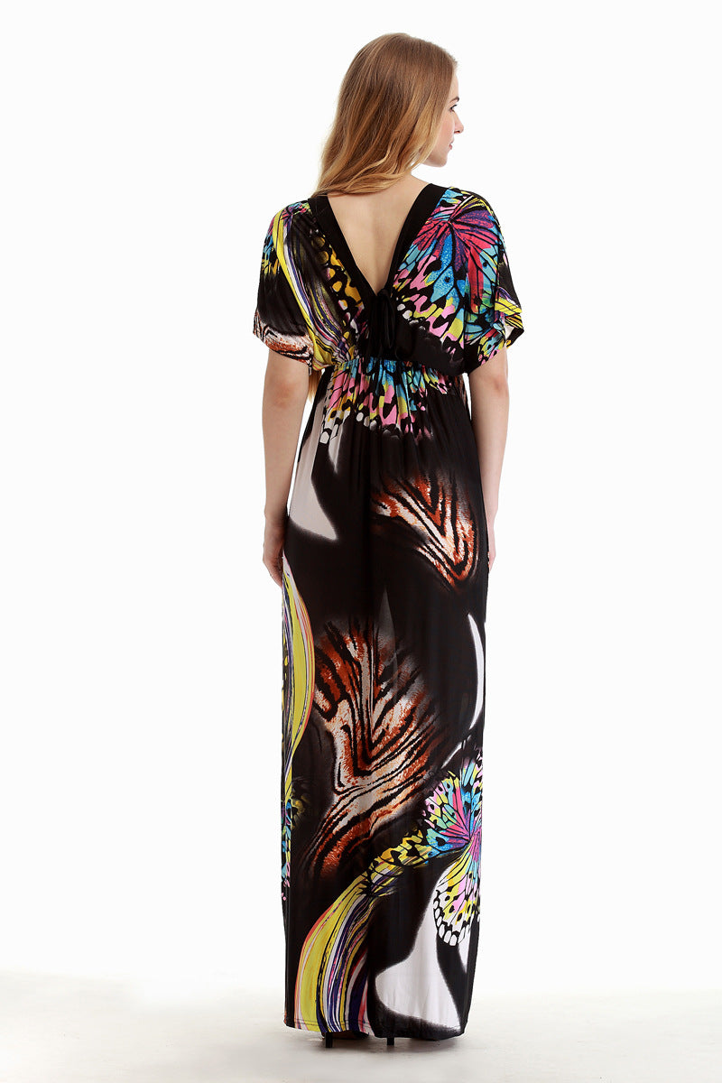 ELLA | Robe longue papillon flatteuse pour le ventre
