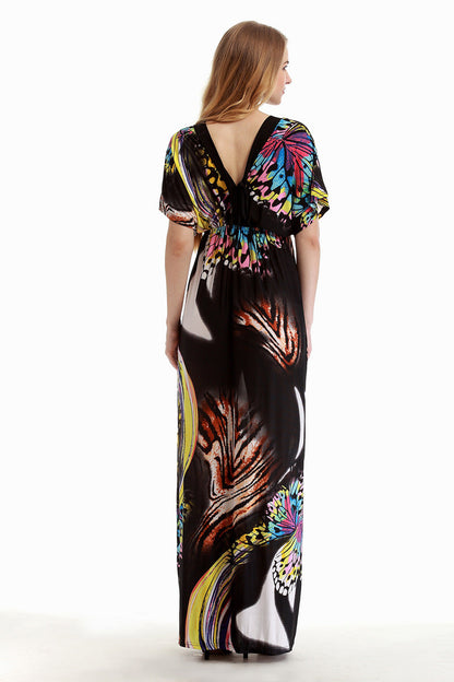ELLA | Robe longue papillon flatteuse pour le ventre